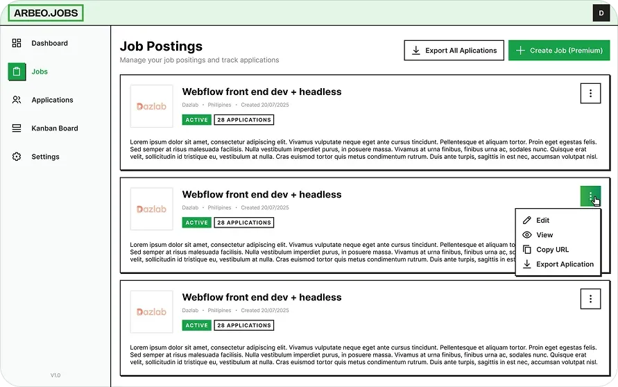 Arbeo Jobs — Industry Focus