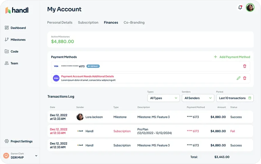 Handl Billing — Real-Time Project Intelligence