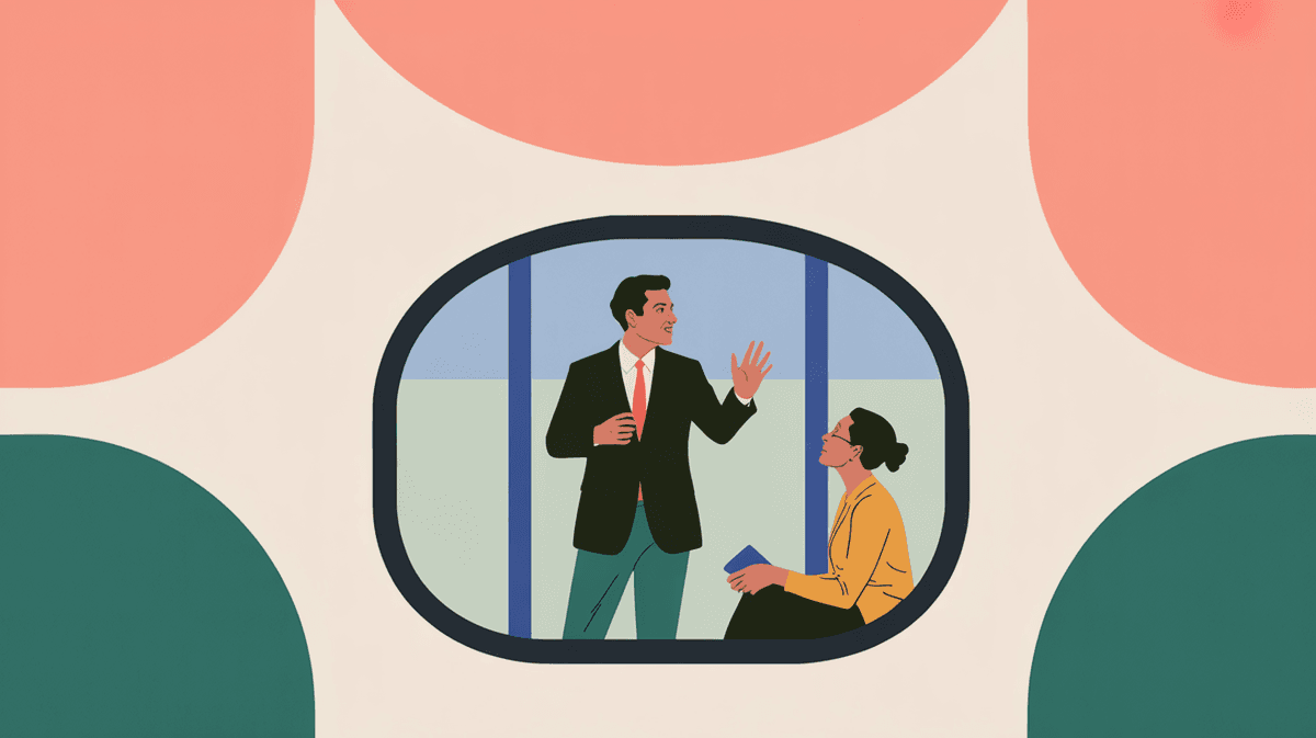Low angle view of professional explaining concept to colleague by office windows