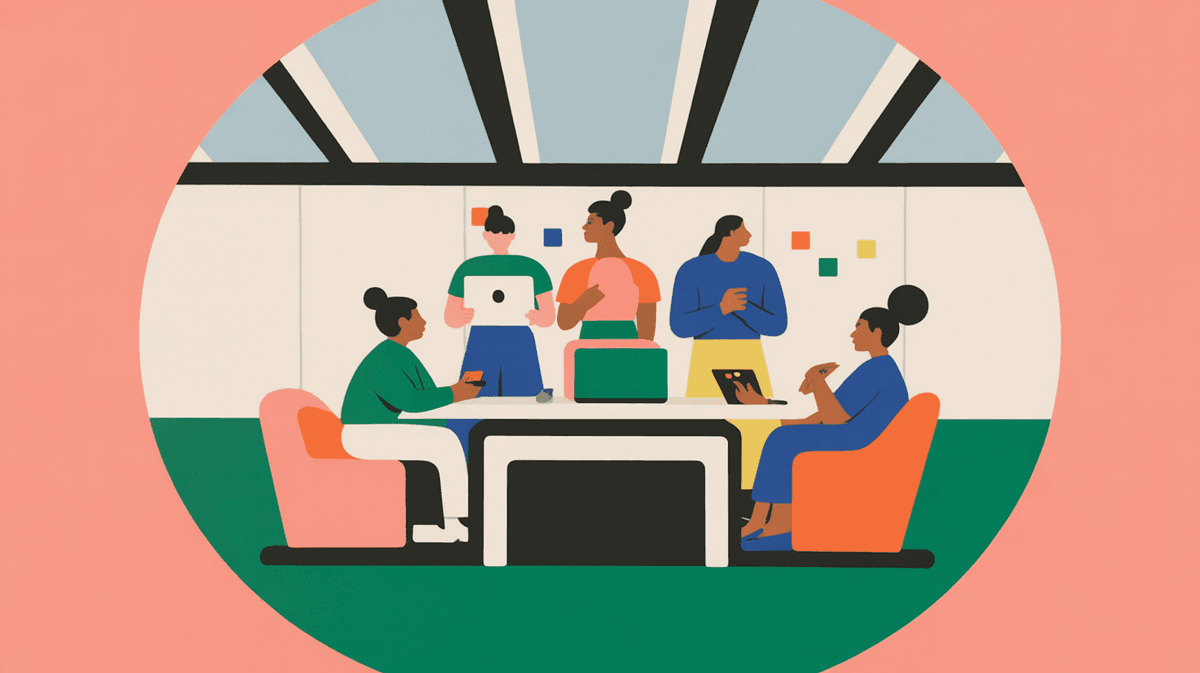 Modern collaborative tech workspace with diverse teams working together in natural light, showing the evolution of software development environments