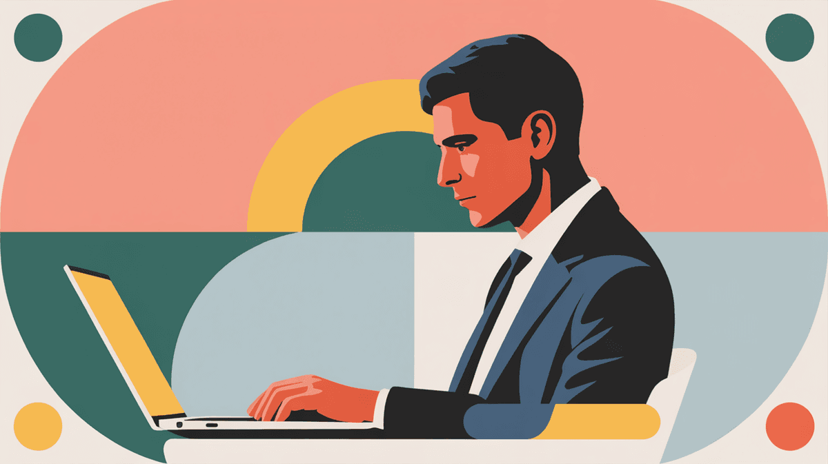 Side profile of entrepreneur thoughtfully reviewing work on laptop in natural lighting