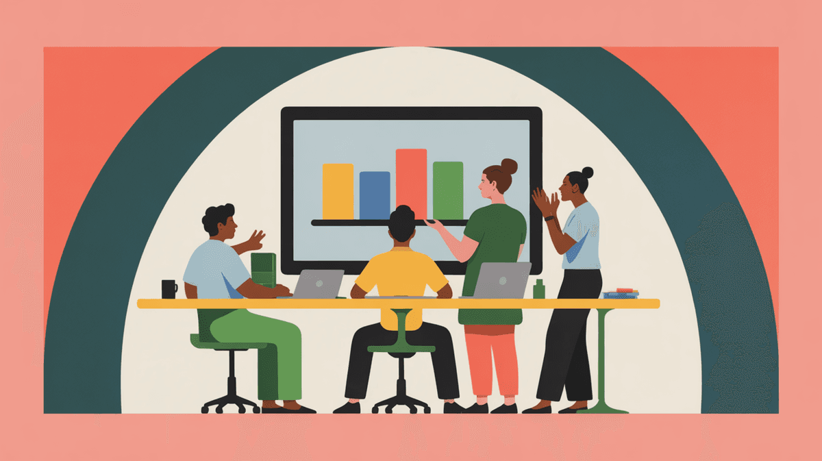 Team collaborating on pricing strategy in bright modern workspace