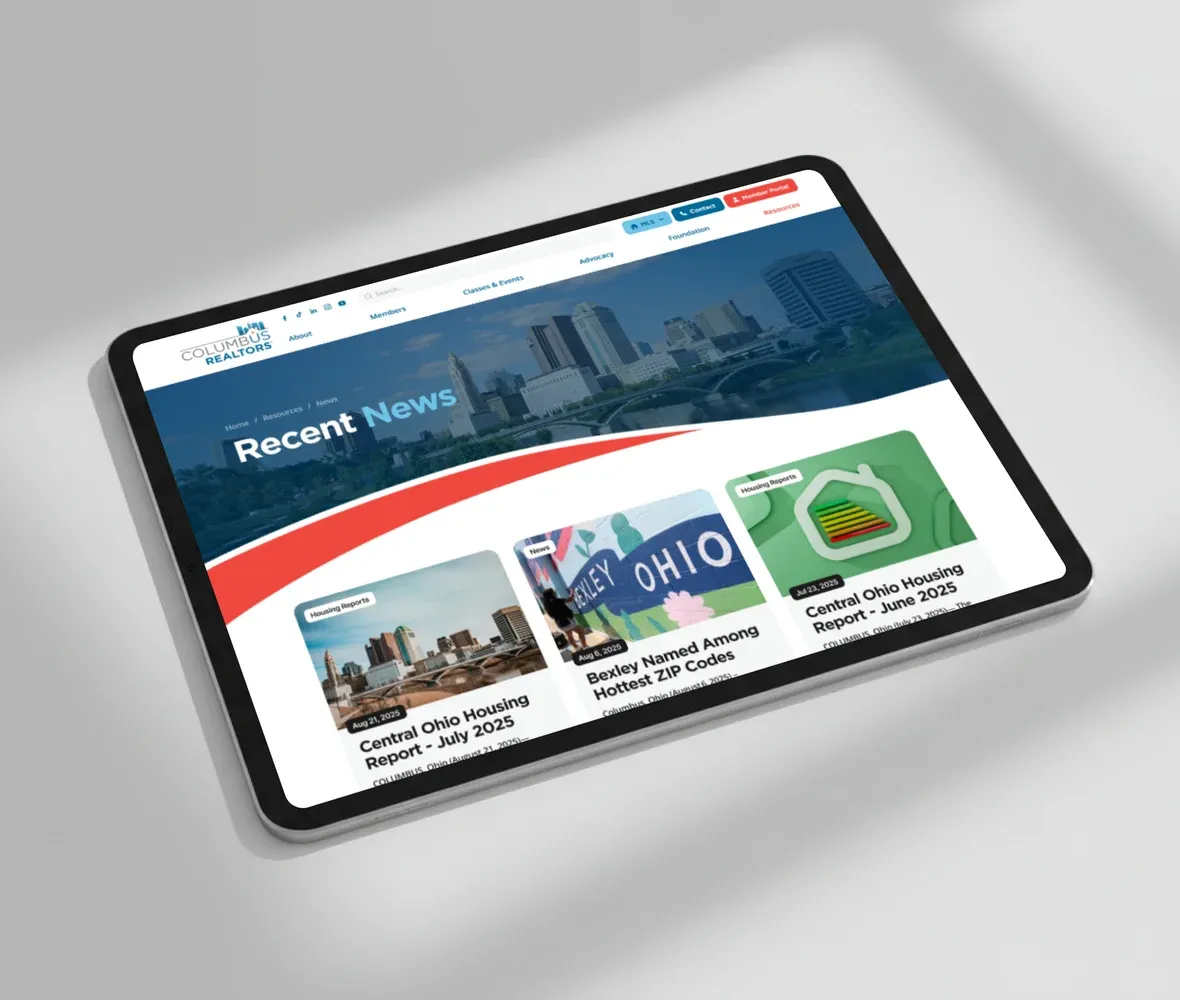 Columbus REALTORS® website, results screen