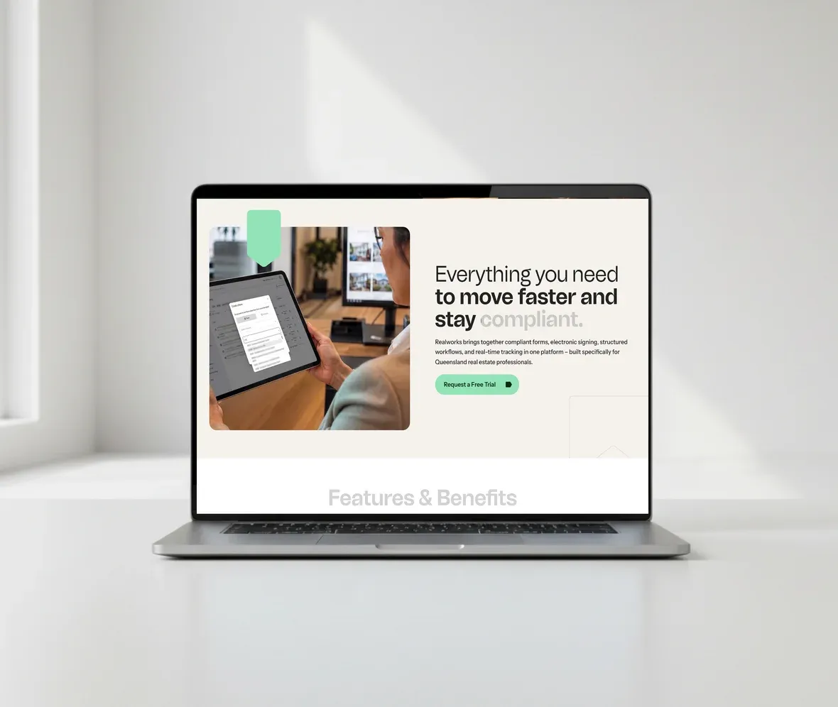 Realworks website, second screen