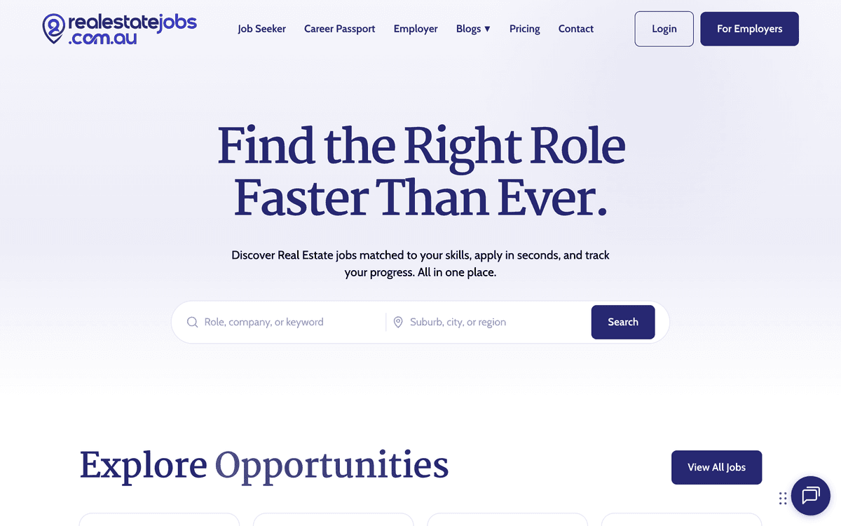 Real Estate Jobs Australia home page