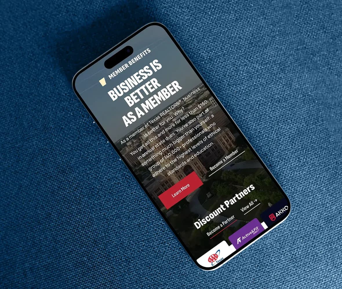 Texas REALTORS® website, second screen